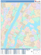 New York Digital Map Color Cast Style